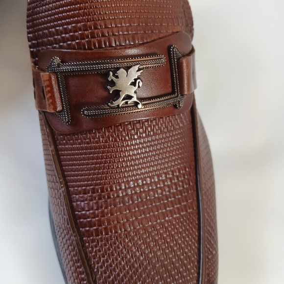 Stacy Adams Pomeroy Moc Toe Bit Slip On Loafers Mens Oxford Cognac Size 7 M main image 5